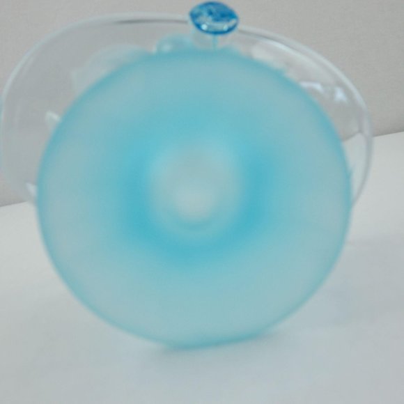 Light Turquoise Clear and Opaque Small Art Glass Basket - Picture 7 of 7